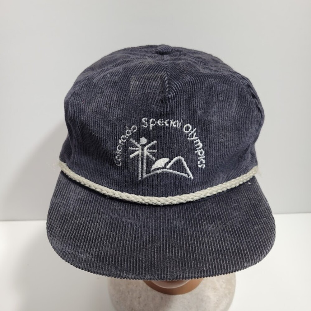 90s Vintage CSO Colorado Special Olympics Corduroy Cord Hat Cap Headwear VTG OS